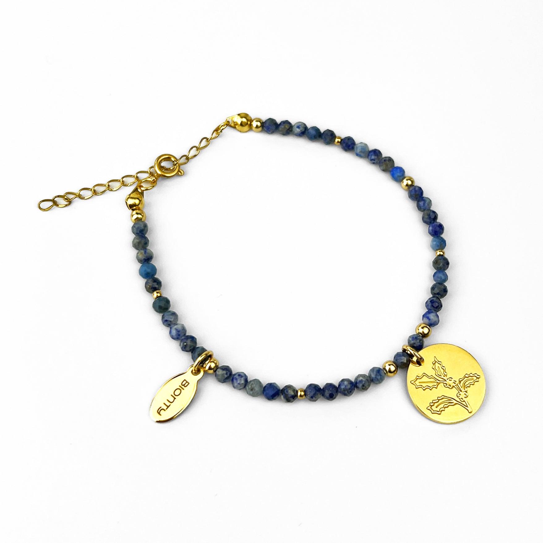bransoletka GRUDZIEŃ lapis lazuli, ostrokrzew