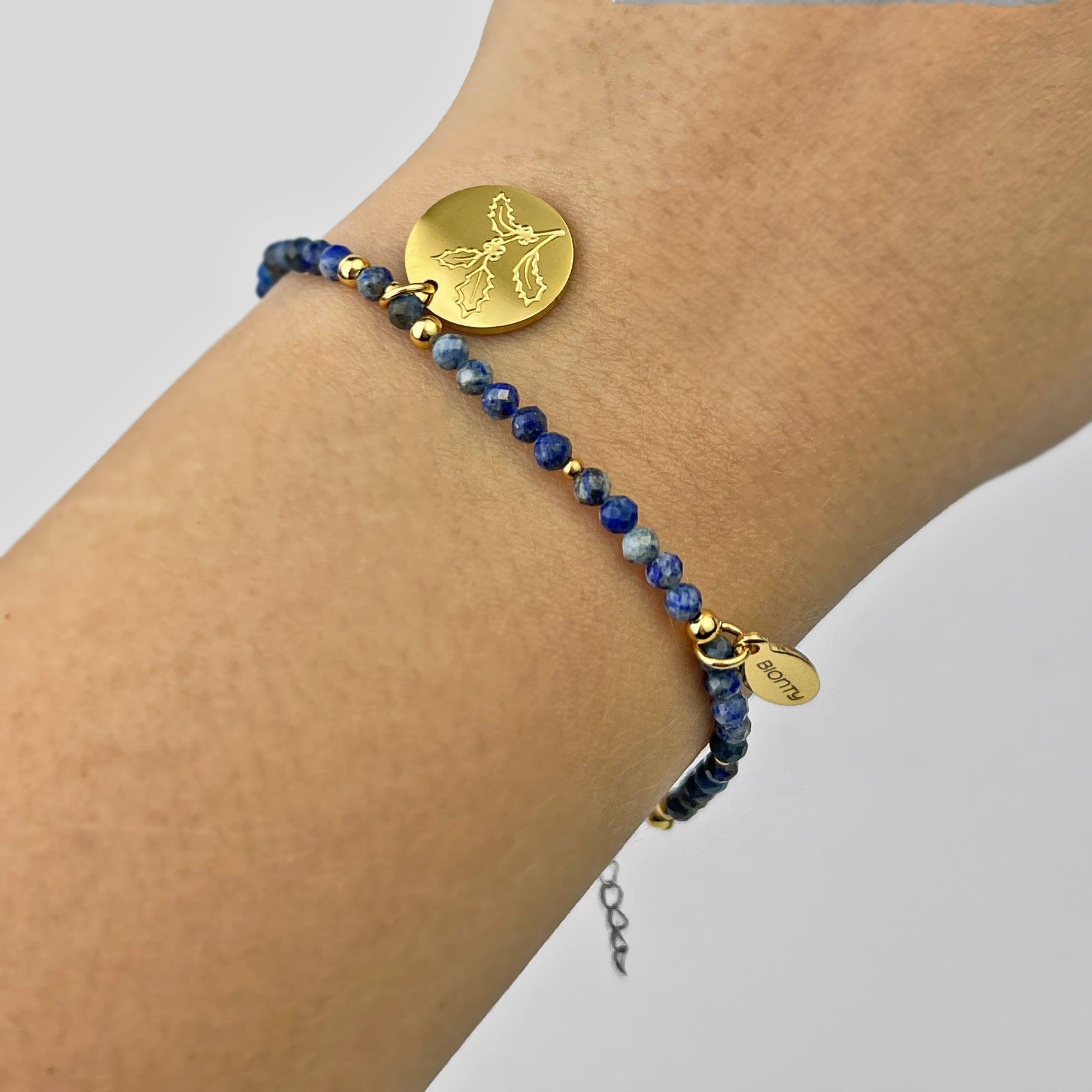 bransoletka GRUDZIEŃ lapis lazuli, ostrokrzew
