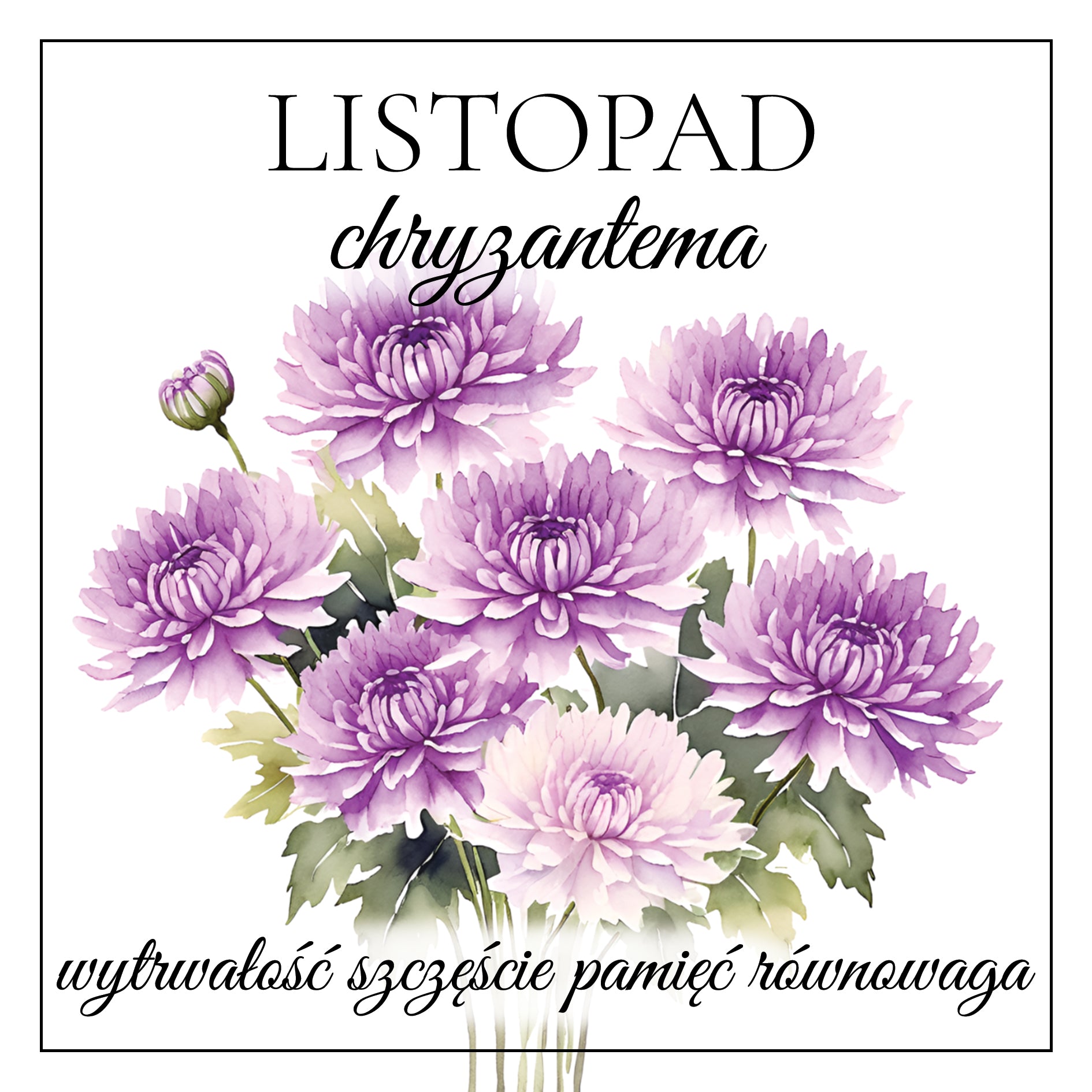 naszyjnik LISTOPAD chryzantema, topaz