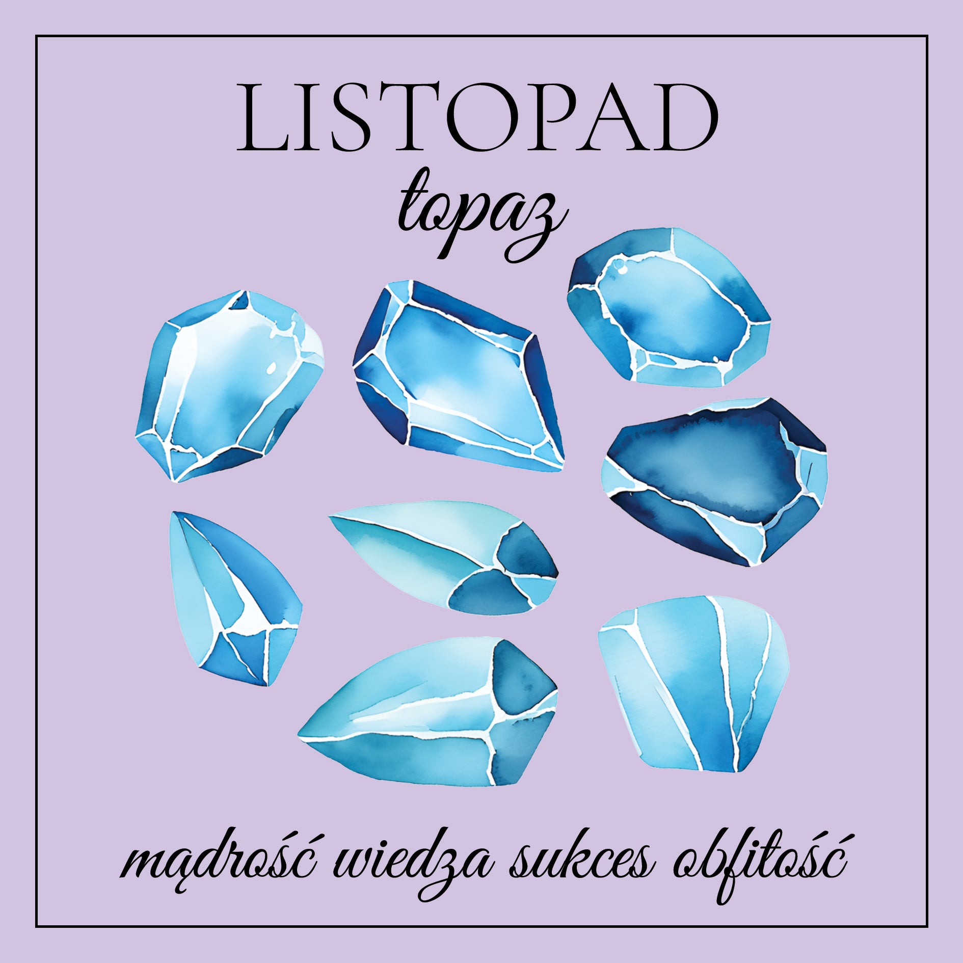 naszyjnik LISTOPAD chryzantema, topaz